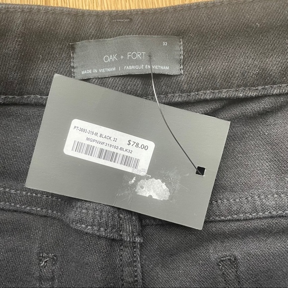 NWT OAK + FORT SLIM BLACK  JEANS - 32 - Picture 14 of 16